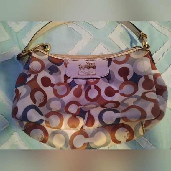 Small multicolor Coach handbag - Picture 1 of 9
